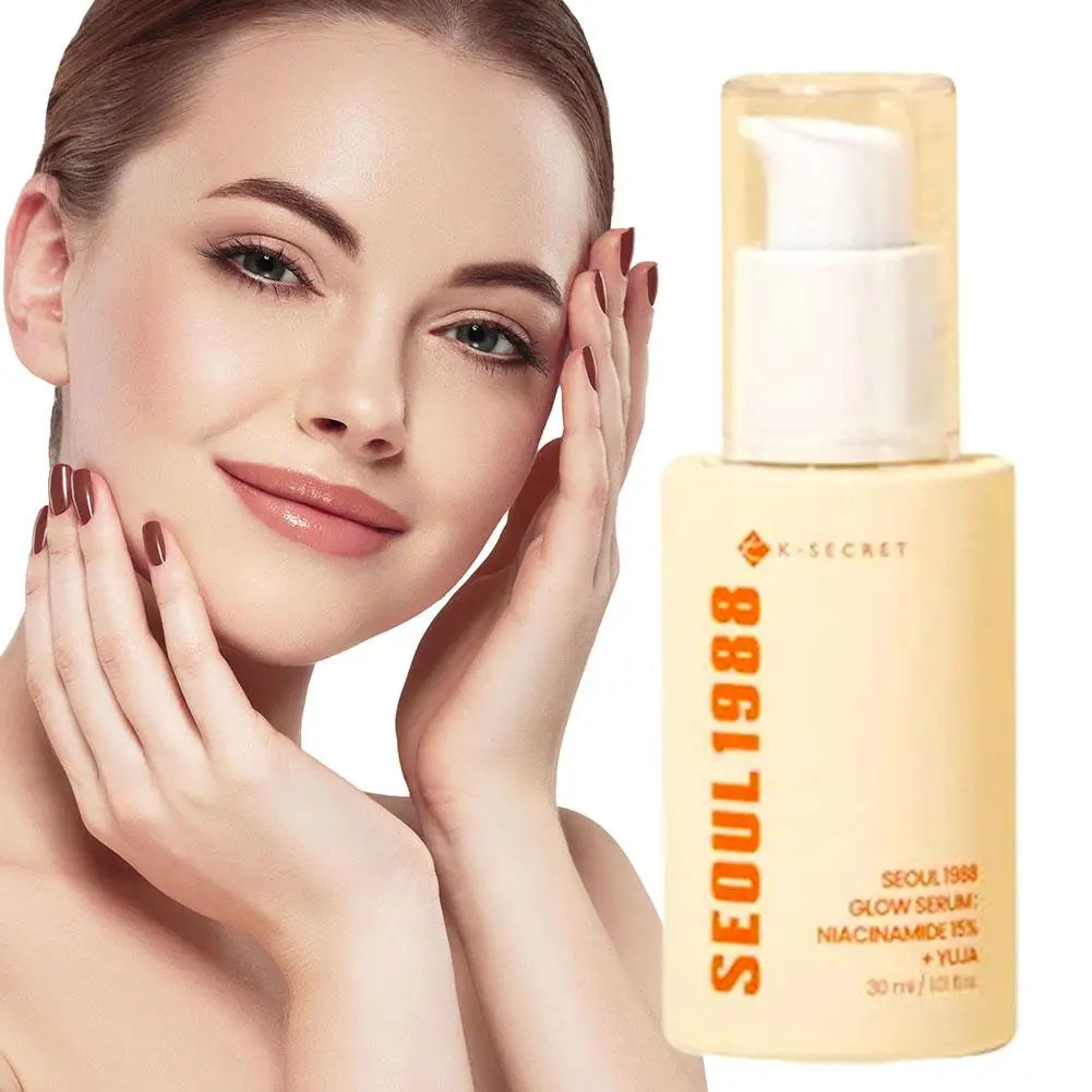 30ml K-SECRET Seoul 1988 Glow Serum 15% Niacinamide + Yuja, Brightening Facial Serum for Radiant Skin Grapefruit Essence