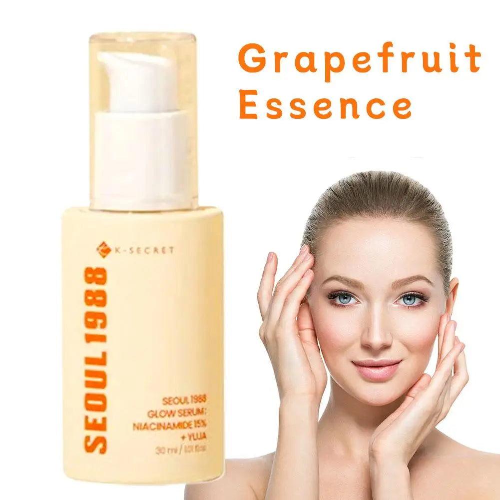 30ml K-SECRET Seoul 1988 Glow Serum 15% Niacinamide + Yuja, Brightening Facial Serum for Radiant Skin Grapefruit Essence