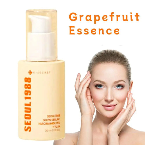30ml K-SECRET Seoul 1988 Glow Serum 15% Niacinamide + Yuja, Brightening Facial Serum for Radiant Skin Grapefruit Essence