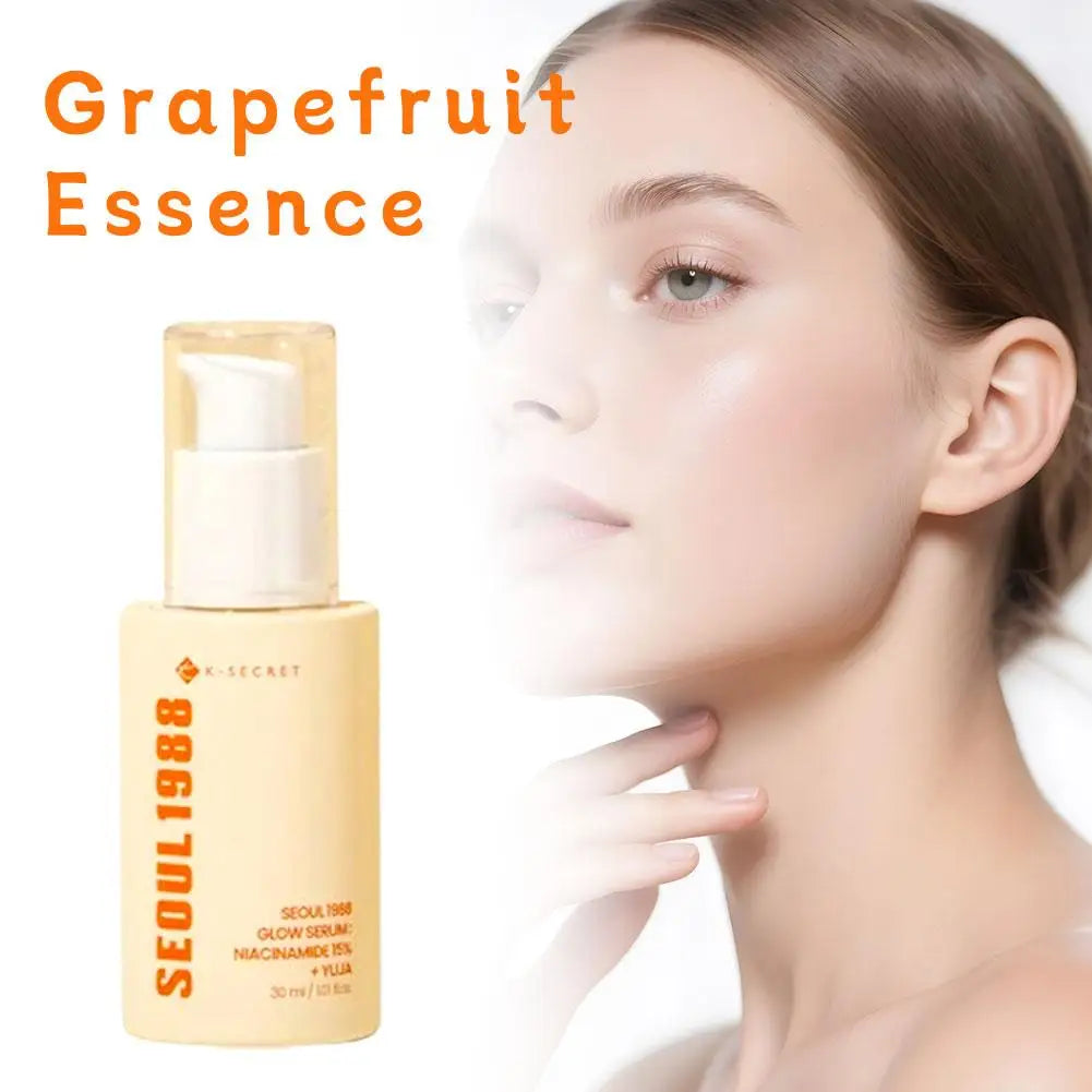 30ml K-SECRET Seoul 1988 Glow Serum 15% Niacinamide + Yuja, Brightening Facial Serum for Radiant Skin Grapefruit Essence