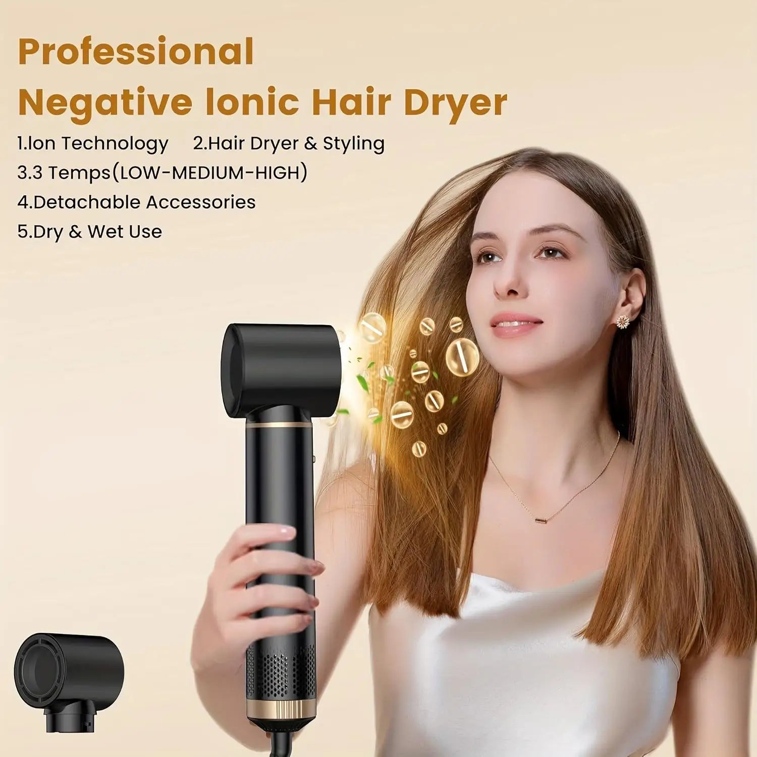 5 in 1 Hair Dryer Hot Comb Set Professional Curling Iron Hair Straightener Styling Tool For Professional Hair Dryer Household