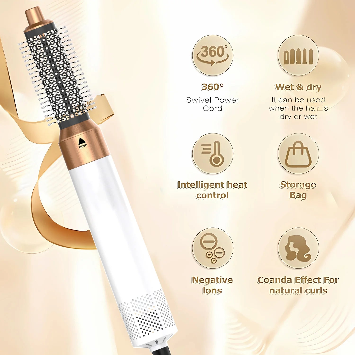 Professional 5-In-1 Hair Dryer Curling Iron Hot Air Comb Dyso Air Bag Hair Dryer Styling Tool Straightener Hairdressing Tool